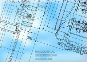 sistemas de diseño asistido por computadora. ilustraciones técnicas, fondos. dibujo de ingeniería mecánica. industria de construcción de maquinaria. dibujos de fabricación de instrumentos vector