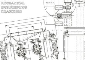 banner de vector. dibujo de ingeniería. fabricación de instrumentos mecánicos vector