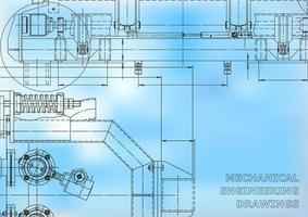 Plano. Ilustración de ingeniería vectorial. portada, volante, pancarta, fondo. dibujos de fabricación de instrumentos. dibujo de ingeniería mecánica. ilustraciones técnicas vector