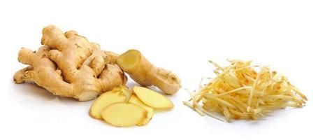 ginger root isolated on white background photo