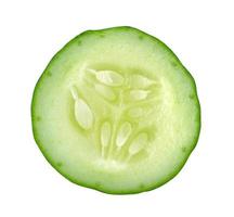 Fresh slice cucumber on white background photo