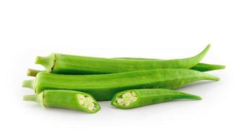 Okras on white background photo