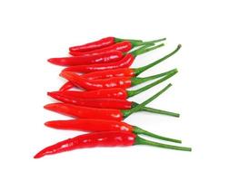 Red Hot Chili Pepper aislado sobre un fondo blanco. foto