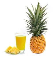 pineapple juice isolated on white background photo