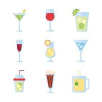 bundle of drinks collection set icons