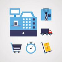 bundle of electronic commerce icons vector