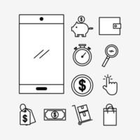 bundle of electronic commerce icons vector