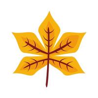 autum webbed leaf flat style icon vector