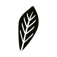 autum lanceolate leaf silhouette style icon vector