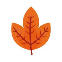 icono de estilo plano de hoja palmeada de otoño vector