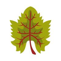 icono de estilo plano de hoja palmeada de otoño vector