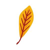 icono de estilo plano de hoja lanceolada de otoño vector