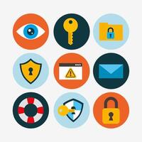 bundle of cyber security set icons vector