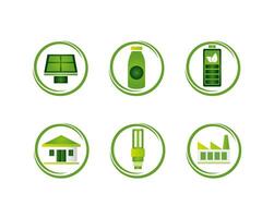 bundle of ecology set icons vector