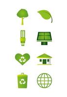 bundle of ecology set icons vector