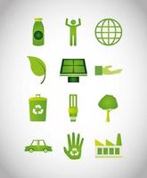 bundle of ecology set icons vector