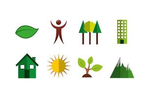 bundle of ecology set icons vector