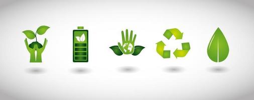 bundle of ecology set icons vector