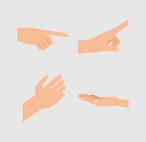 hands human language set icons vector