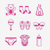 bundle of cute baby accessories vector