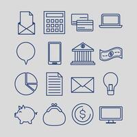 bundle of fintech set icons vector