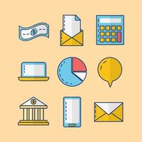 bundle of fintech set icons vector