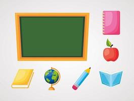 bundle of school set supplies vector