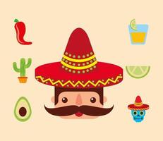 Isolated mexican icon set vector design