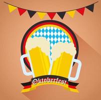 Oktoberfest celebration illustration, beer festival design vector