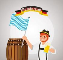 Oktoberfest celebration illustration, beer festival design vector