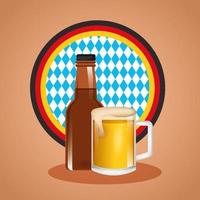 Oktoberfest celebration illustration, beer festival design vector
