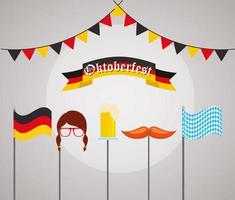 Oktoberfest celebration illustration, beer festival design vector