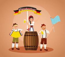 Oktoberfest celebration illustration, beer festival design vector