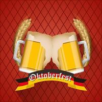 Oktoberfest celebration illustration, beer festival design vector