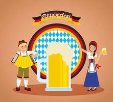 Oktoberfest celebration illustration, beer festival design vector