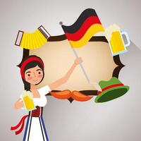 Oktoberfest celebration illustration, beer festival design vector