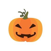 halloween pumpkin with face flat style icon vector