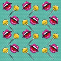 Pop art vibrant retro card mosaic background vector