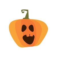 halloween pumpkin with face flat style icon vector