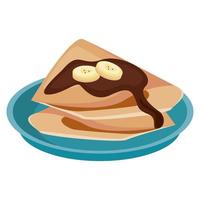 corn tortilla with bananas and chocolate cream vector