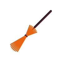witch broom flat style icon vector