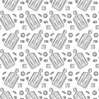 local fresh food drawing pattern in color white background vector