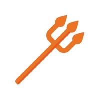 devil trident fork flat style icon vector