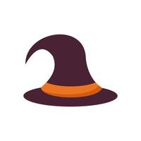 icono de estilo plano de sombrero de bruja de halloween vector