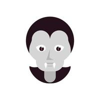 dracula count head flat style icon vector