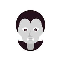 dracula count head flat style icon vector