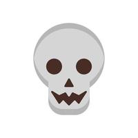 icono de estilo plano de cráneo de cabeza de halloween vector