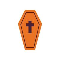 halloween coffin flat style icon vector