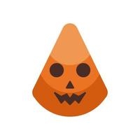 caramelo dulce con cara icono de estilo plano de halloween vector