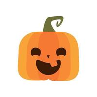 halloween pumpkin with face flat style icon vector